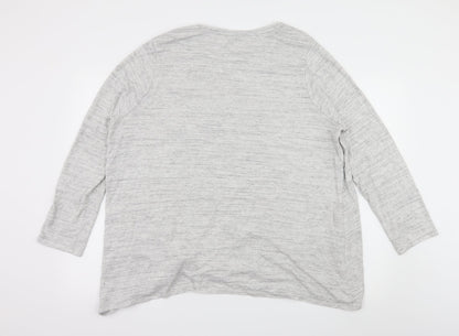 Back view of George women’s grey jersey pullover sweatshirt, size 2XL, - knot detail