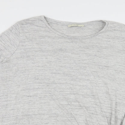 Close-up detail of George women’s grey jersey pullover sweatshirt, size 2XL, - knot detail