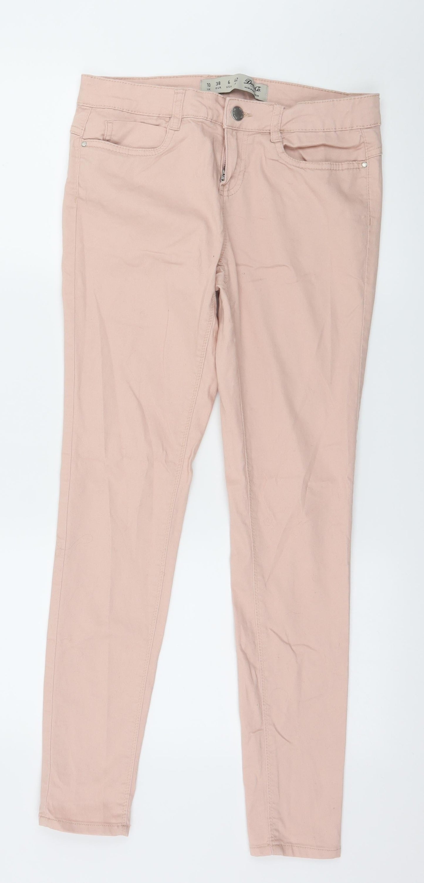 Denim & Co. Womens Pink  Denim Skinny Jeans Size 10 L29 in