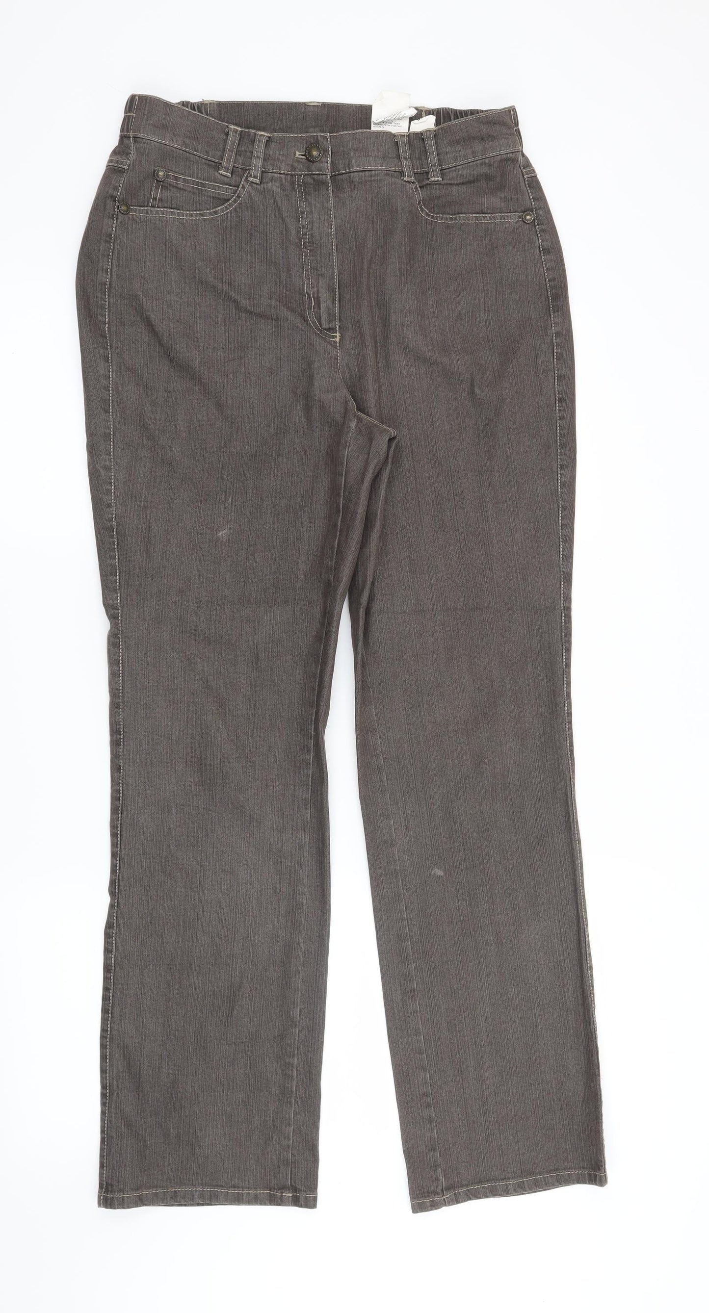 Preworn Womens Grey   Straight Jeans Size 34 in L29 in