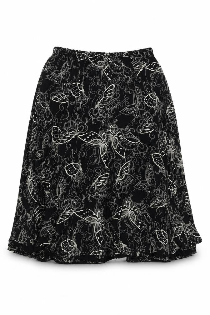 Preworn Womens Black   A-Line Skirt Size 36 in  - Butterflies