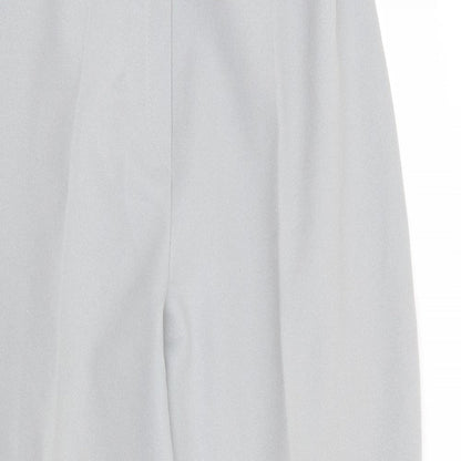 Close-up detail of F&F women’s grey trousers, size UK 16, 26-inch leg
