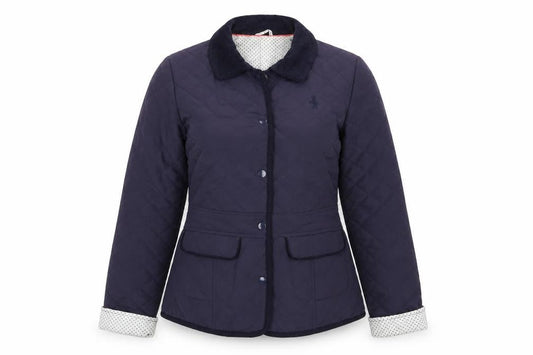 Front view of New Look women’s blue jacket, size UK 8