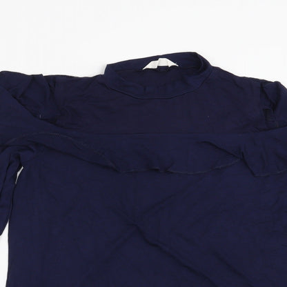 Close-up detail of Candy Couture girls’ blue basic t-shirt, size 14, years