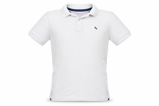 Front view of H&M boys’ white basic t-shirt, size 8, years