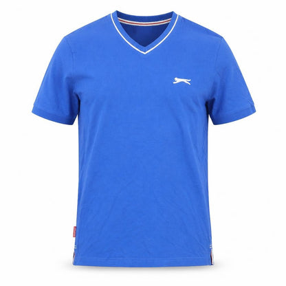 Front view of Slazenger women’s blue basic t-shirt, size S
