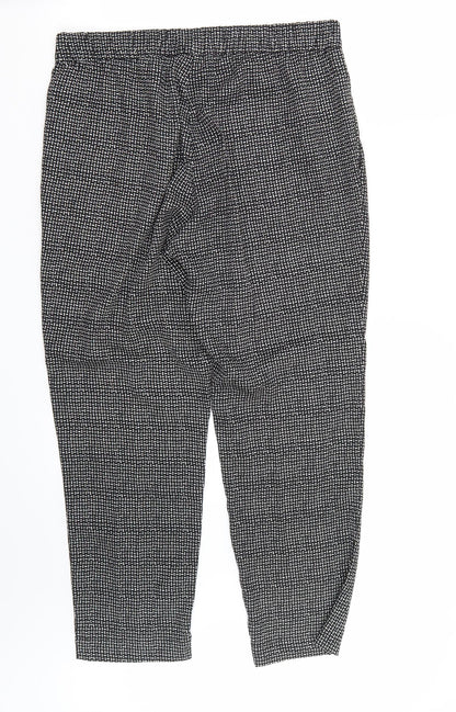 Back view of H&M women’s black trousers, size UK 10, 28-inch leg
