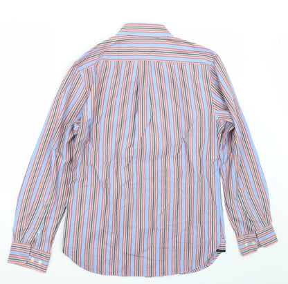 Back view of Gap men’s blue striped button-up, size S