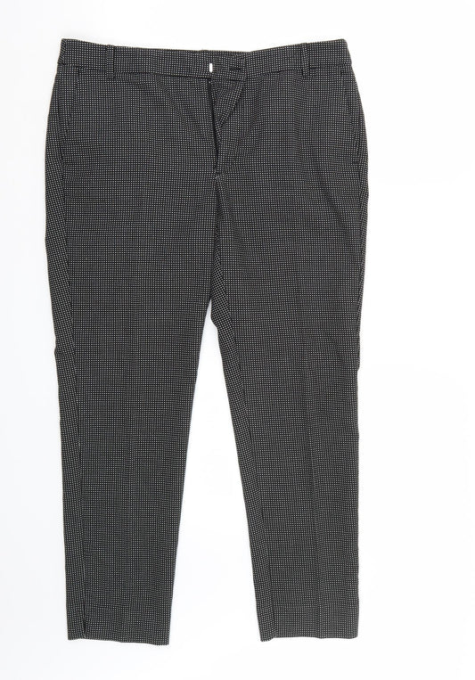Zara Womens Black  Rayon Trousers  Size 34 L28 in