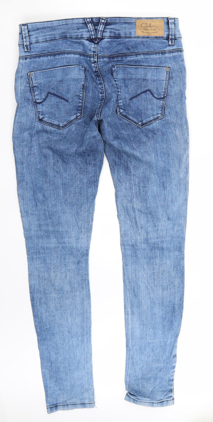 Back view of Clockhouse women’s blue straight jeans, size UK 38, 29-inch leg
