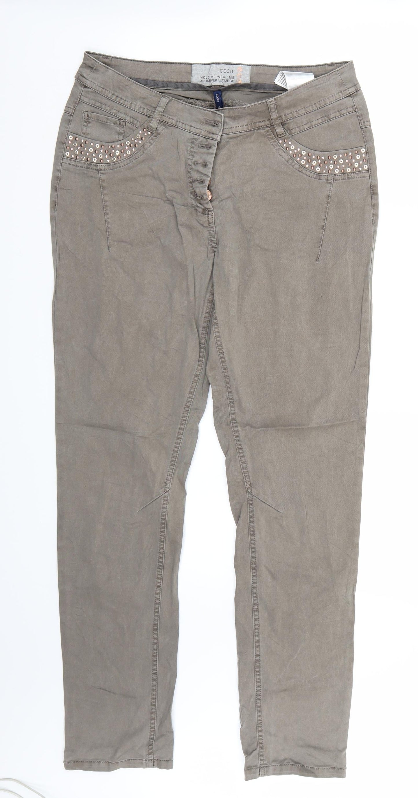 Cecil Womens Green   Straight Jeans Size 29 L31 in