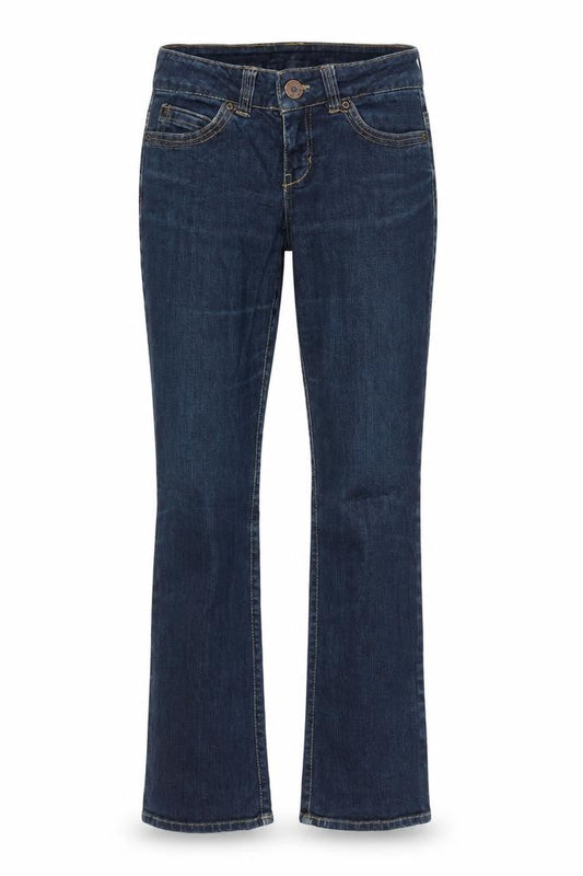 Front view of Only women’s blue straight jeans, size UK 36, 31-inch leg