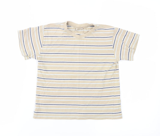Cherokee Boys Beige Striped Jersey Basic T-Shirt Size 3-4 Years