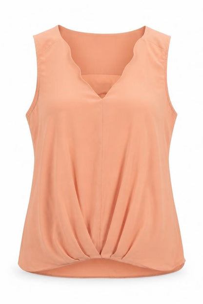 Front view of New Look women’s orange basic tank, size UK 16