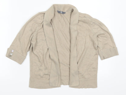Additional front view of BHS women’s beige cardigan jumper, size UK 10