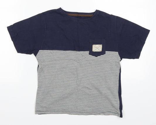 Primark Boys Blue Striped  Basic T-Shirt Size 6-7 Years