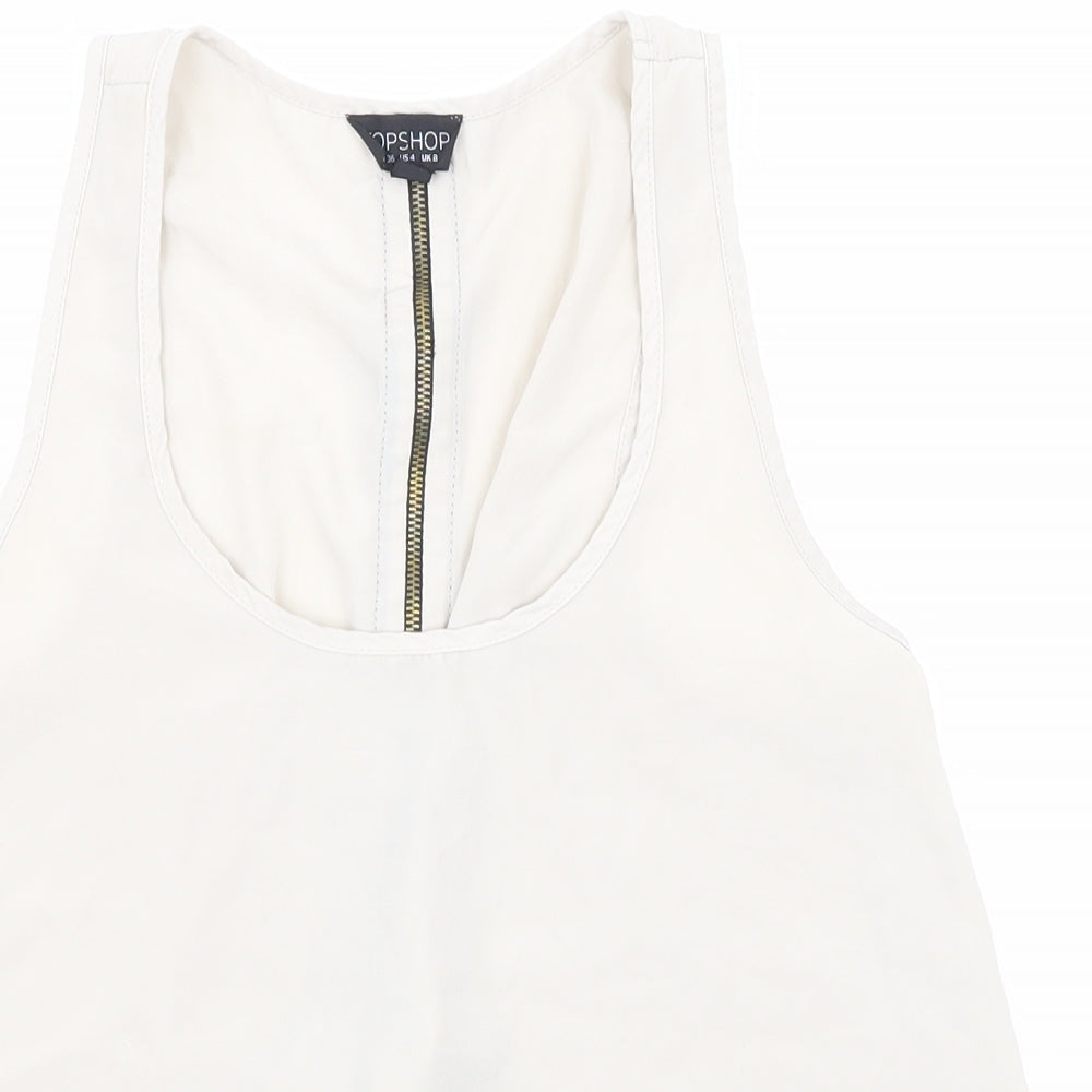 Topshop Womens Beige   Basic Blouse Size 8