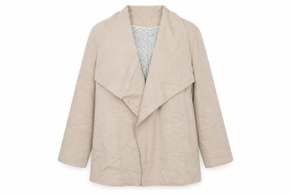 Front view of Divided women’s beige jacket, size UK 10