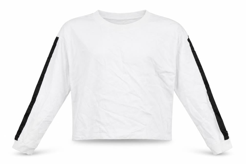 H&M Girls White Striped  Pullover Sweatshirt Size 13-14 Years