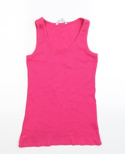 Front view of Red Herring women’s pink basic tank, size UK 12