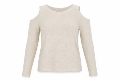 Front view of Only women’s beige knit jumper, size S