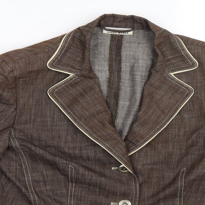 Close-up detail of Gerry Weber women’s grey jacket blazer, size UK 12