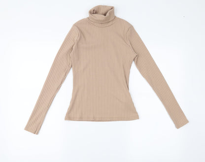 Additional front view of Nasty Gal women’s brown basic blouse, size UK 4