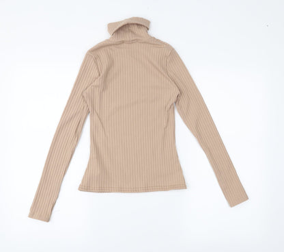 Back view of Nasty Gal women’s brown basic blouse, size UK 4