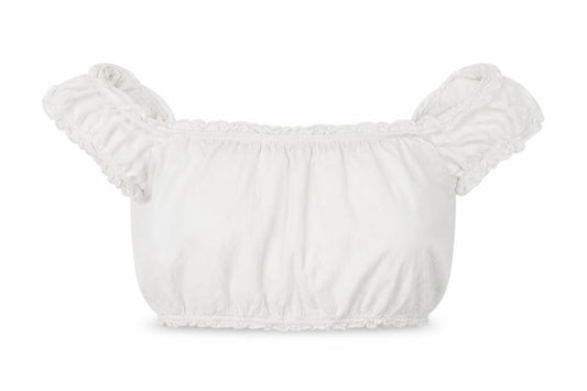 New Look Womens White   Cropped Blouse Size 8