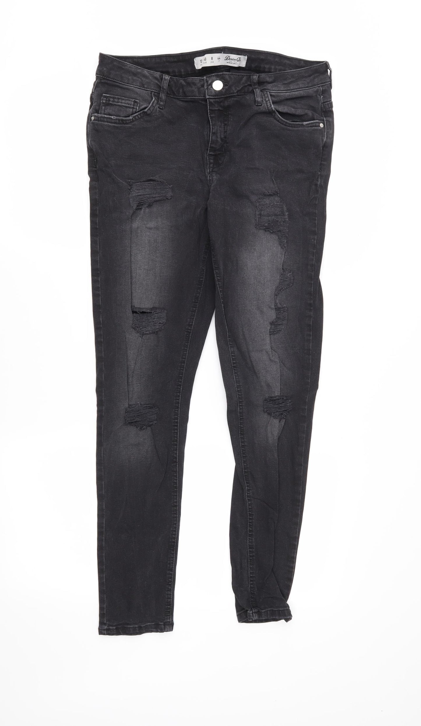 DenimCo Womens Black   Skinny Jeans Size 12 L27 in