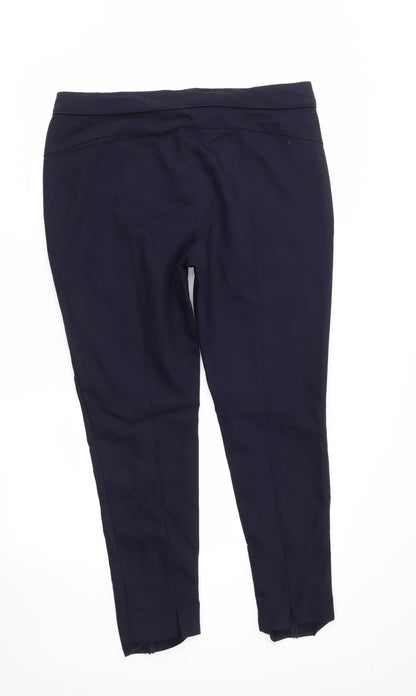 Back view of Definitions women’s blue trousers, size UK 12, 26-inch leg