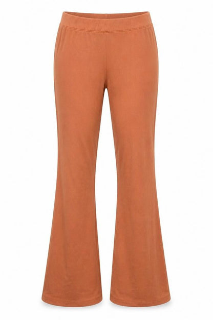Front view of Topshop women’s brown sweatpants, size UK 10, 32-inch leg
