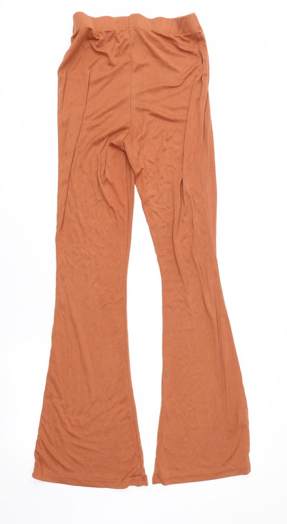 Back view of Topshop women’s brown sweatpants, size UK 10, 32-inch leg