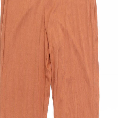 Close-up detail of Topshop women’s brown sweatpants, size UK 10, 32-inch leg
