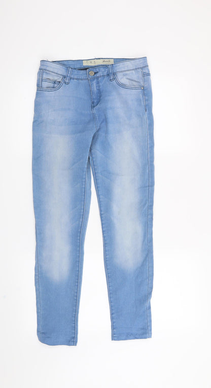 Additional front view of Denim & Co. women’s blue straight jeans, size UK 8, 26-inch leg