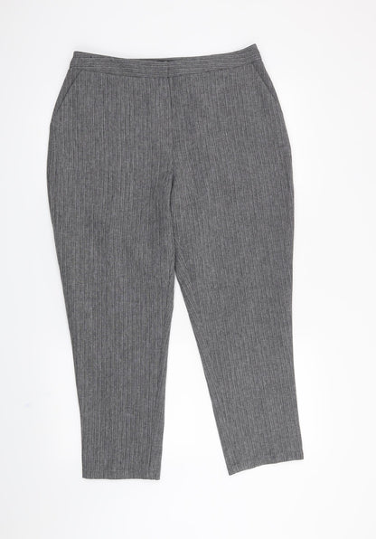 Additional front view of New Look women’s grey trousers, size UK 12, 24-inch leg