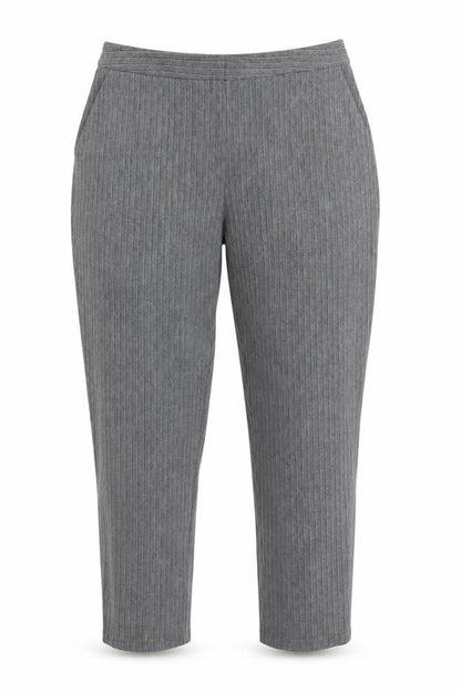 Front view of New Look women’s grey trousers, size UK 12, 24-inch leg