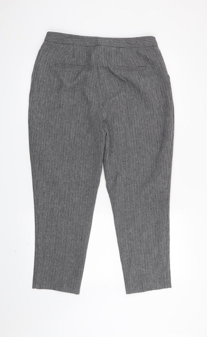 Back view of New Look women’s grey trousers, size UK 12, 24-inch leg