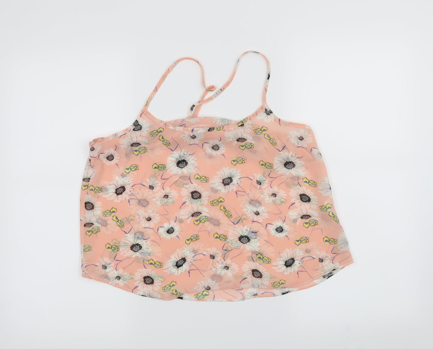 Hearts & Bows Womens Pink Floral  Cropped Blouse Size 10