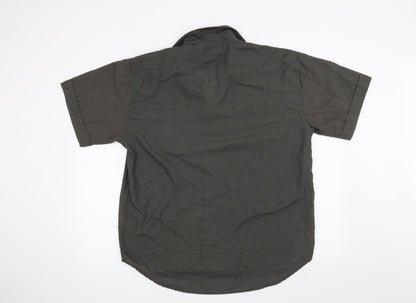Back view of Creed men’s grey button-up, size XL