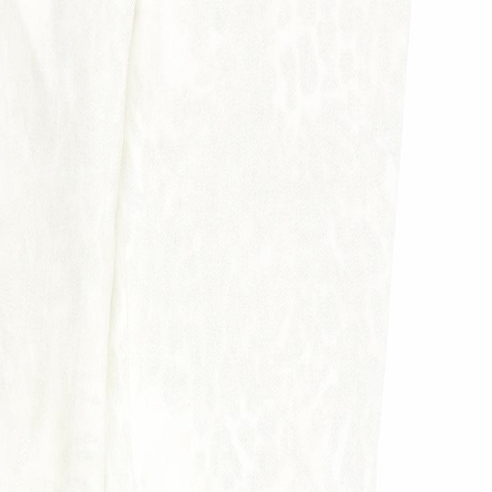 VERO MODA Womens Ivory Animal Print Denim Skinny Jeans Size S L32 in