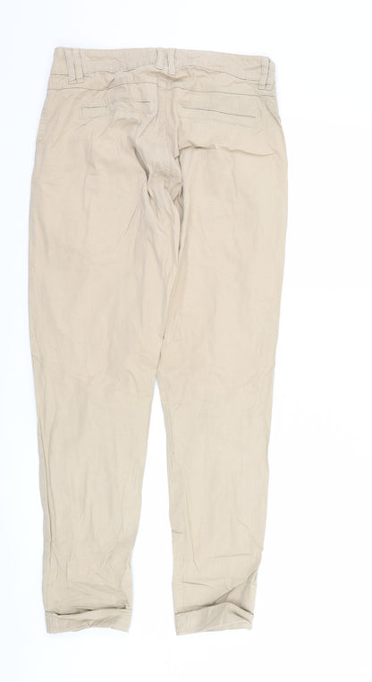 Back view of Sutherland women’s brown chino trousers, size UK 30, in, 28-inch leg