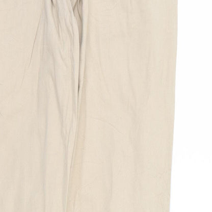 Brand and care label for Sutherland women’s brown chino trousers, size UK 30, in, 28-inch leg