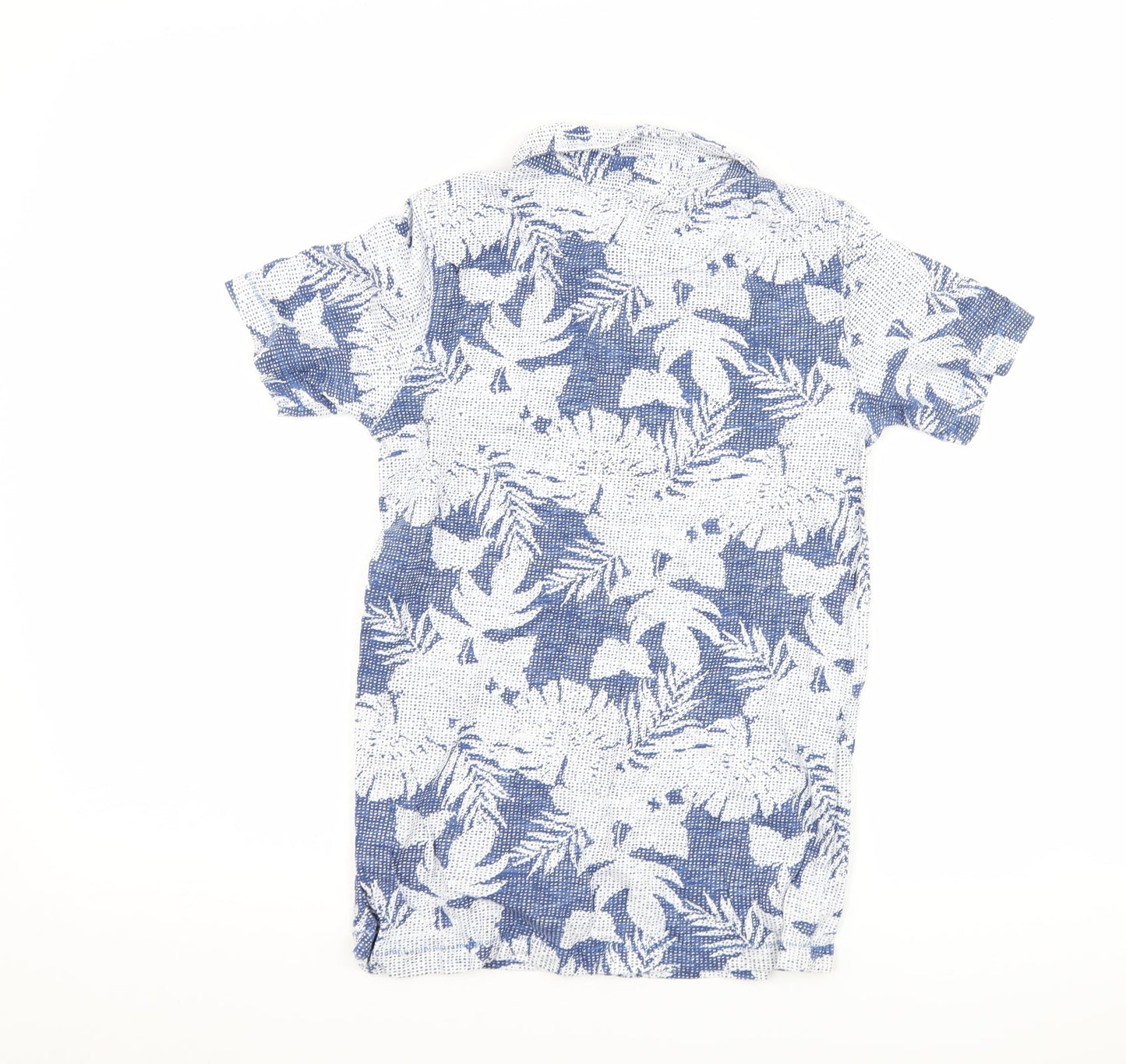H&M Boys Blue Floral  Basic Polo Size 9-10 Years