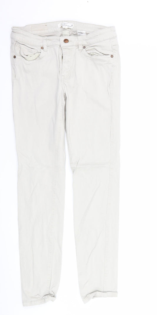 H&M Womens Ivory   Trousers  Size 12 L29 in