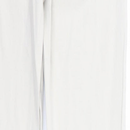 Brand and care label for H&M women’s ivory trousers, size UK 12, 29-inch leg