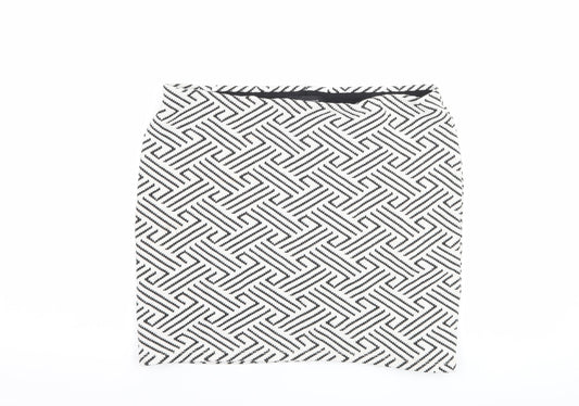Atmosphere Womens White Geometric  A-Line Skirt Size 14