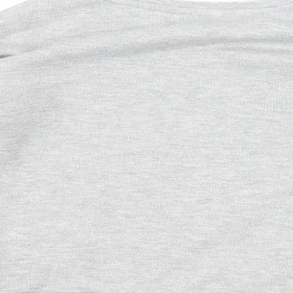 Brand and care label for George girls’ grey animal print pullover sweatshirt, size 6-7, years - graphic
