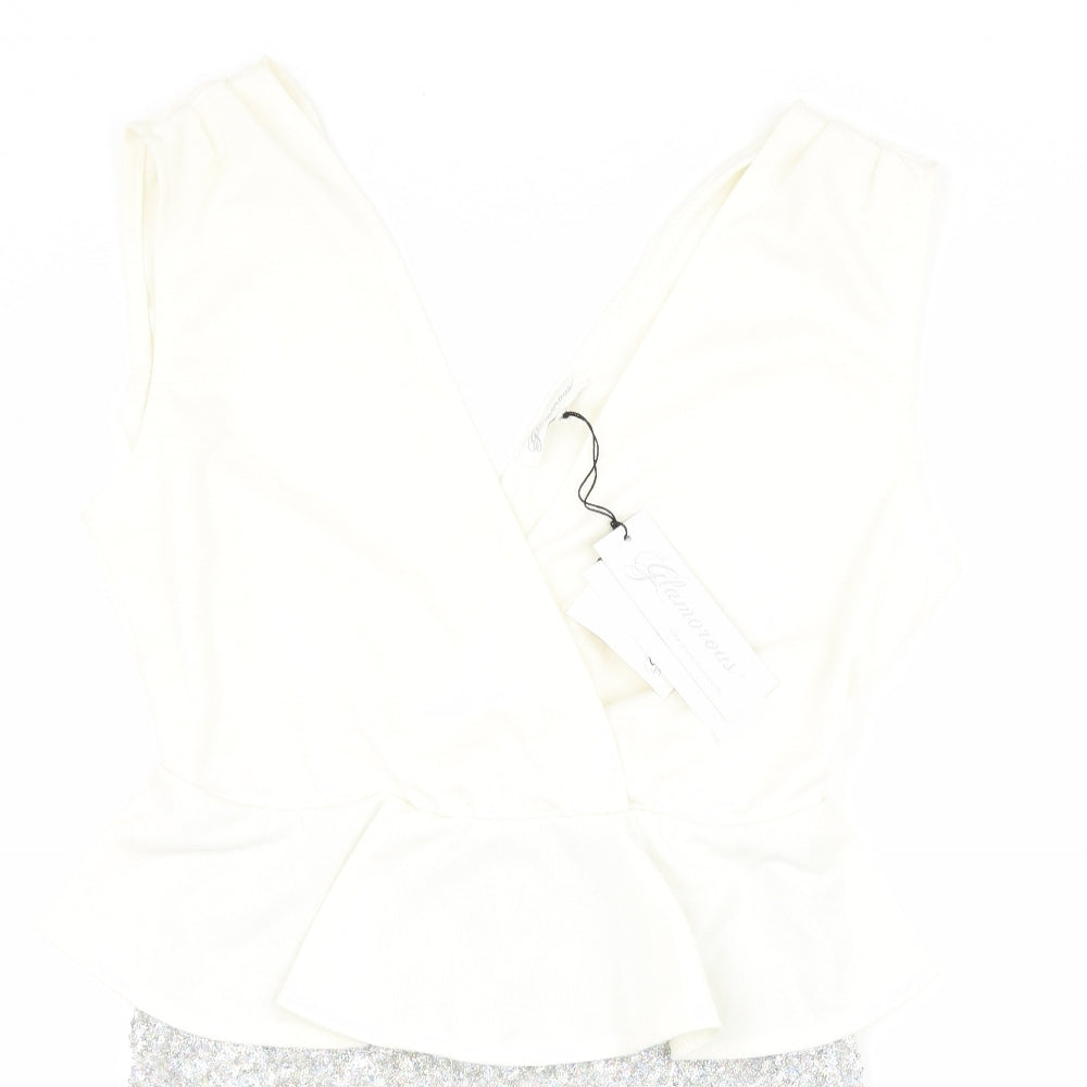 Glamourous Womens White   Bodycon  Size 12
