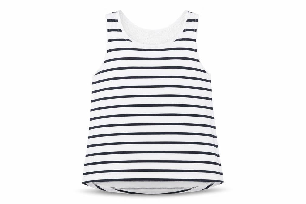 H&M Girls Blue Striped  Basic Tank Size 7-8 Years